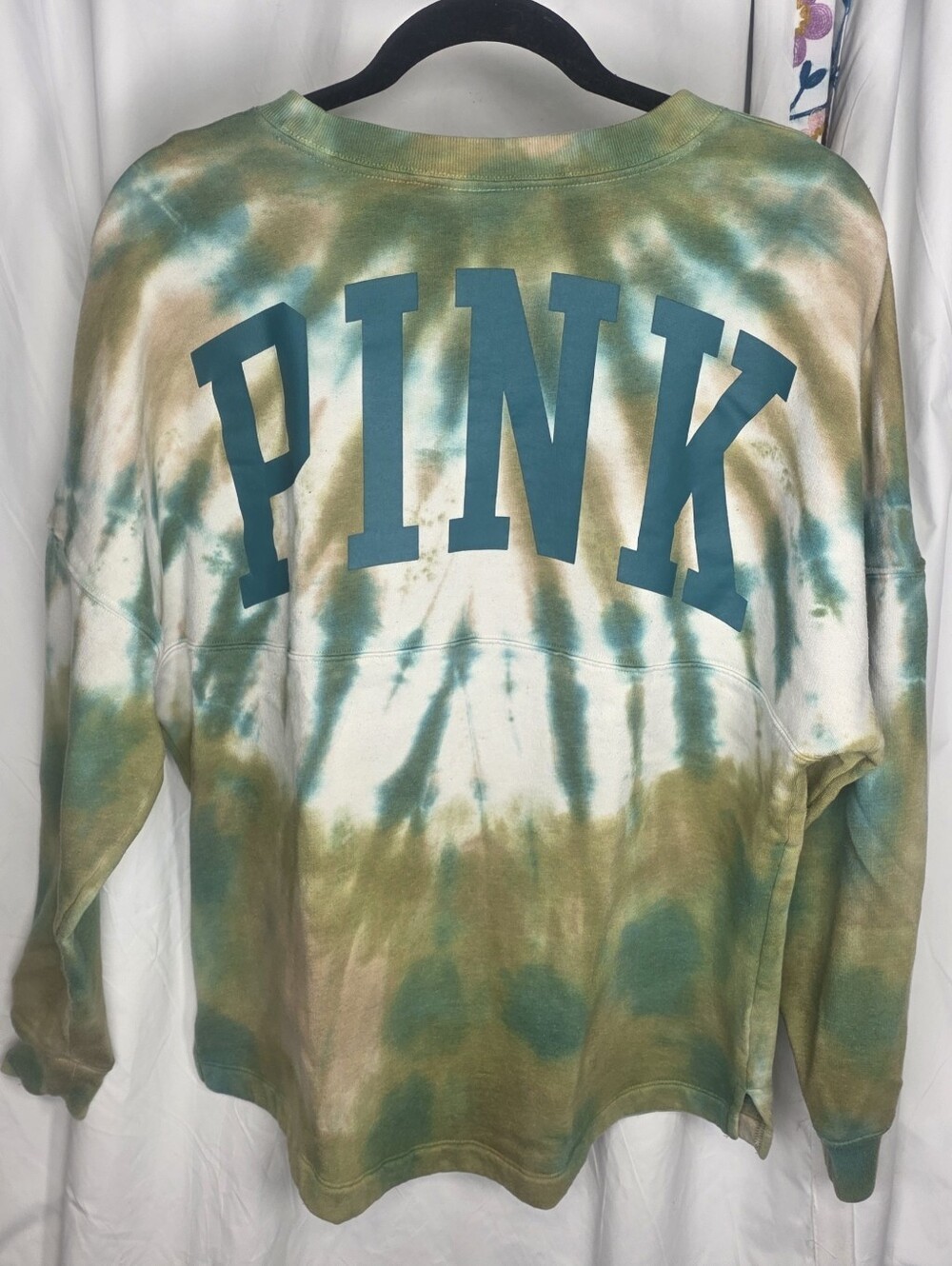 PINK Victoria's Secret Tie-Dye Crewneck Sweatshirt - Green Multi